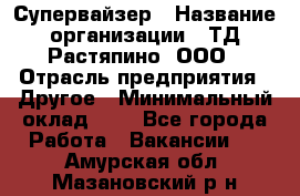 Супервайзер › Название организации ­ ТД Растяпино, ООО › Отрасль предприятия ­ Другое › Минимальный оклад ­ 1 - Все города Работа » Вакансии   . Амурская обл.,Мазановский р-н